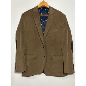 Lauren Ralph Lauren Mens 40R? Blazer Jacket Brown‎ Elbow Patches Bulldog Lined